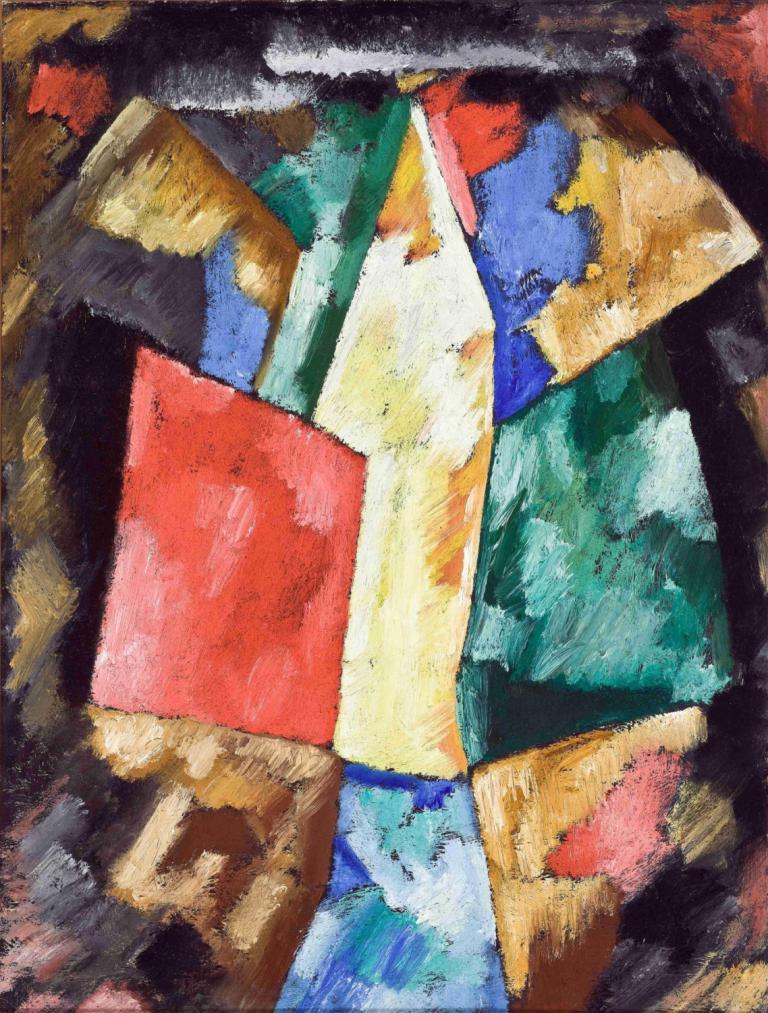 Abstraction, Blue, Yellow and Green,Abstrakce, modrá, žlutá a zelená,Marsden Hartley,Olejomalba,Olejomalba