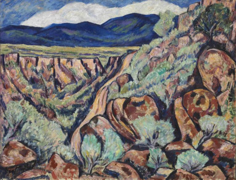 Landscape, New Mexico,Marsden Hartley,Oil Painting,Oil Painting, scenery, no humans, outdoors