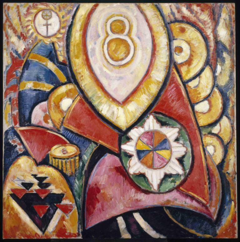 Painting No. 48,Marsden Hartley,Oil Painting,Oil Painting, no humans, bowtie, traditional media, bow