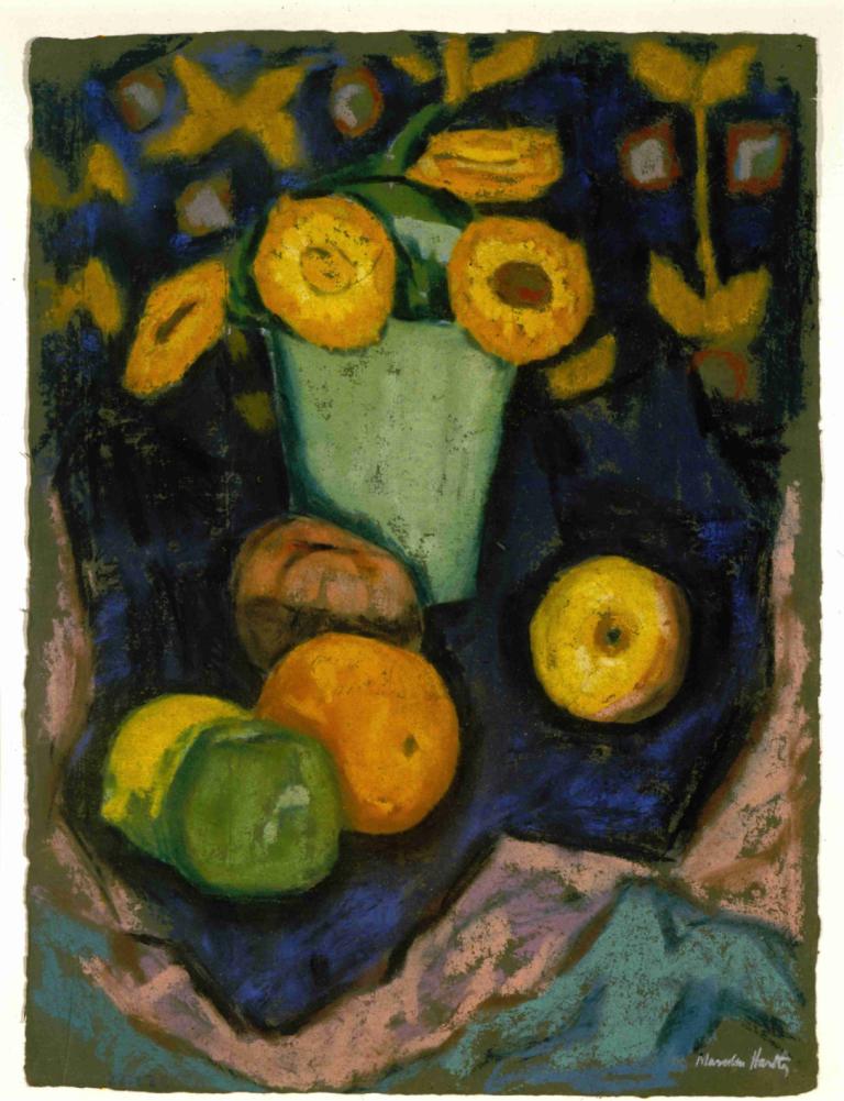 Still Life,静物,Marsden Hartley,马斯登-哈特利,油画,油画, 没有人类, 神奇宝贝（生物）, 食物, 水果, 独奏, 边界, 黄眼睛, 黄色巩膜, 白色边框, 橙子（水果）, 看着观众