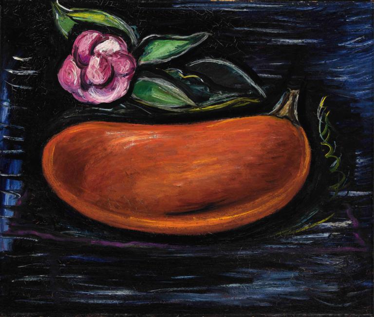 Still Life,静物,Marsden Hartley,马斯登-哈特利,油画,油画, 没有人类, 传统媒体, 叶子, 花, 静物, 独奏