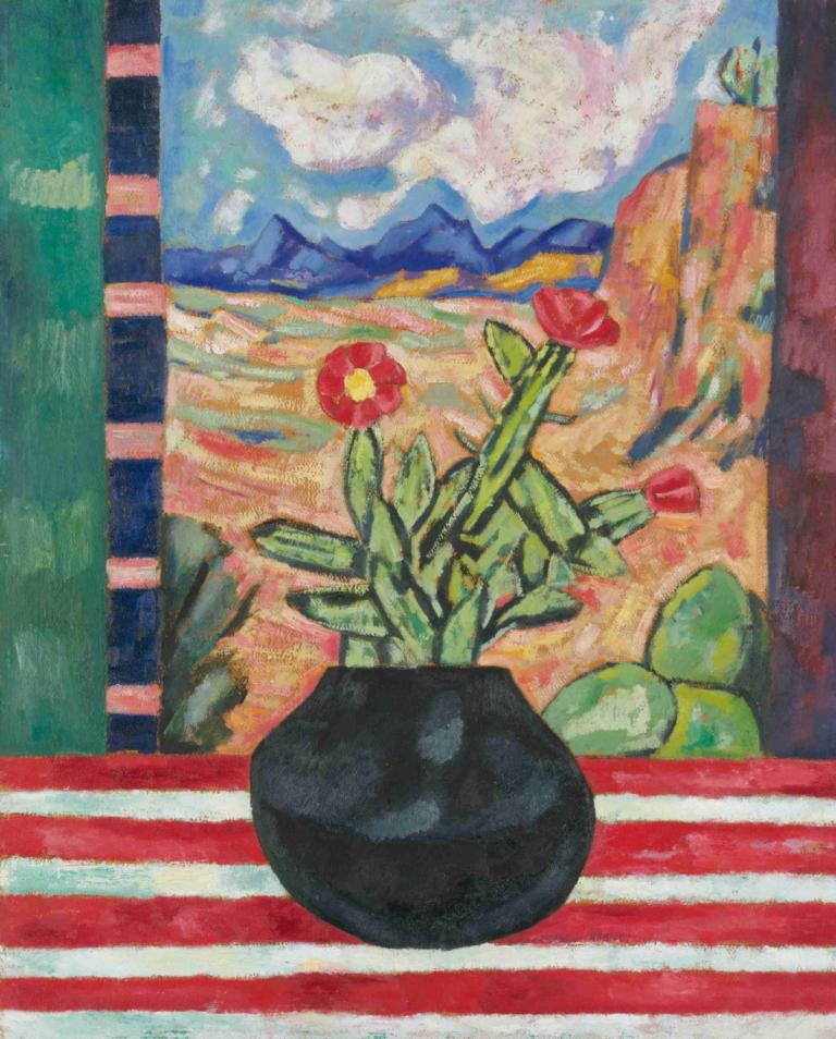 Untitled (Still Life),Zonder titel (stilleven),Marsden Hartley,Olieverf,Olieverf, bloem, geen mensen, wolk