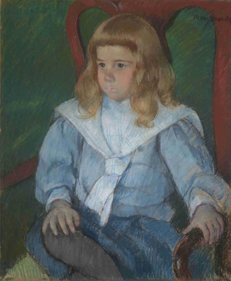 Boy with Golden Curls (Portrait of Harris Whittemore, Jr., B.A. 1918),Mary Cassatt,Oil Painting,Oil Painting