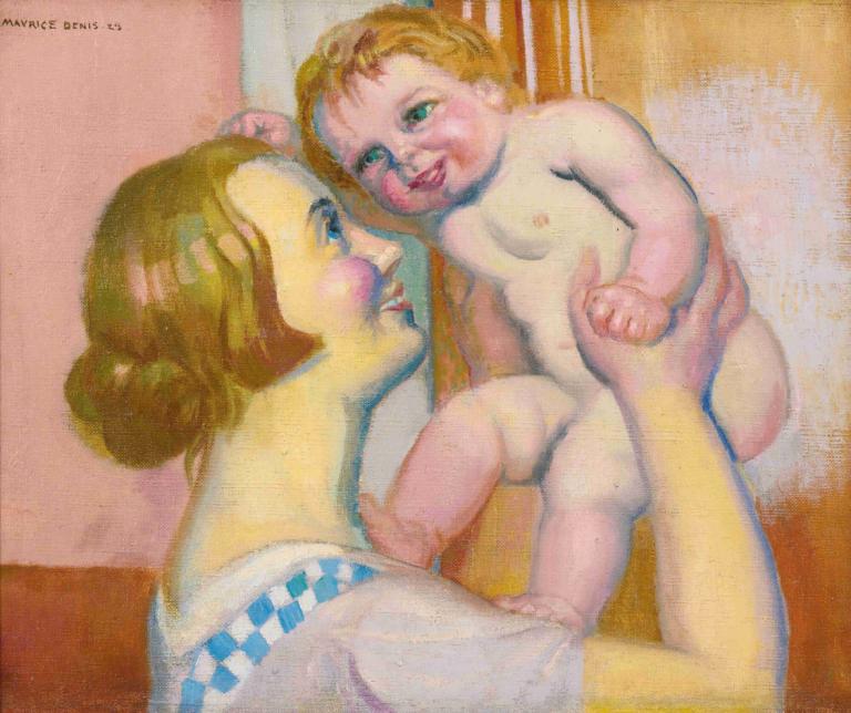 Enfant Nu Ou Annie Et Pauline,裸体儿童或安妮和宝琳,Maurice Denis,莫里斯-丹尼斯,插画,插画, 乳头, 2个女孩, 裸体, 多个女孩, 萝莉, 乳房, 传统媒体, 异性恋