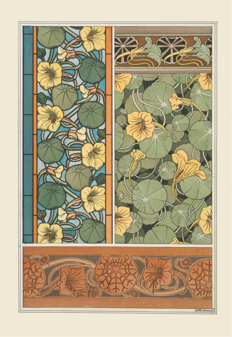 Capucine 2,Nasturtium 2,Maurice Pillard Verneuil,Illustrasjon,Illustrasjon, ingen mennesker, blomst, blad