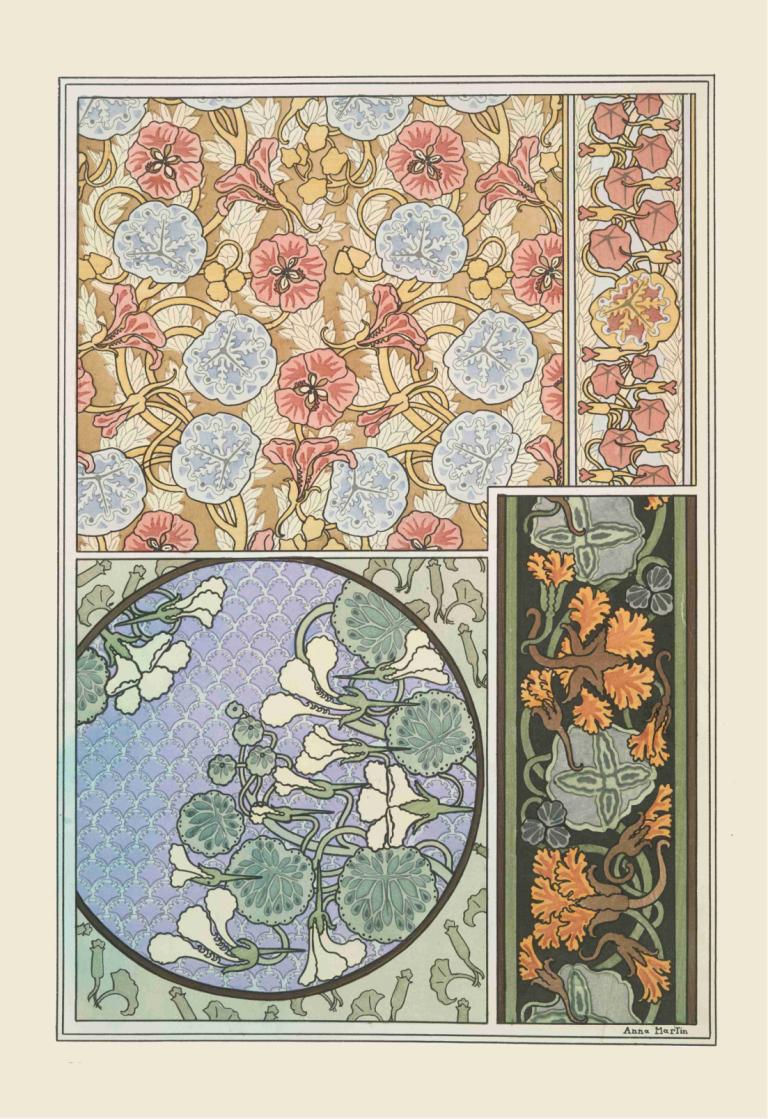 Capucine 3,Maurice Pillard Verneuil,Illustrazione,Illustrazione, fiore, nessun essere umano, foglia, pianta