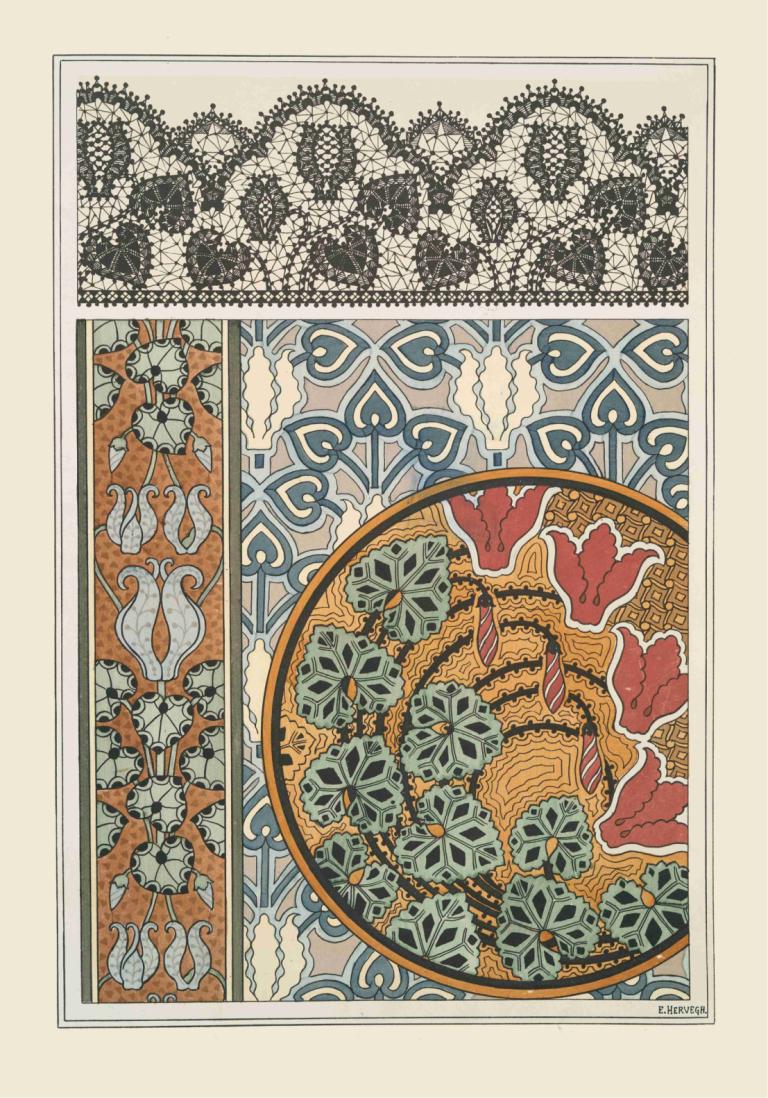 Cyclamen 3,Maurice Pillard Verneuil,Ilustrație,Ilustrație, Art Nouveau, nici oameni, frunze, floare, frontieră