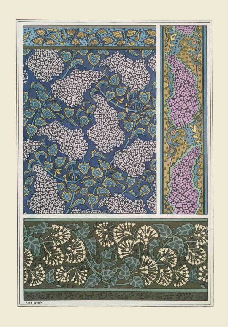 Lilas 2,利拉斯 2,Maurice Pillard Verneuil,莫里斯-皮拉尔-韦尔讷伊,插画,插画, 没有人类, 边界, 叶子, 抽象的