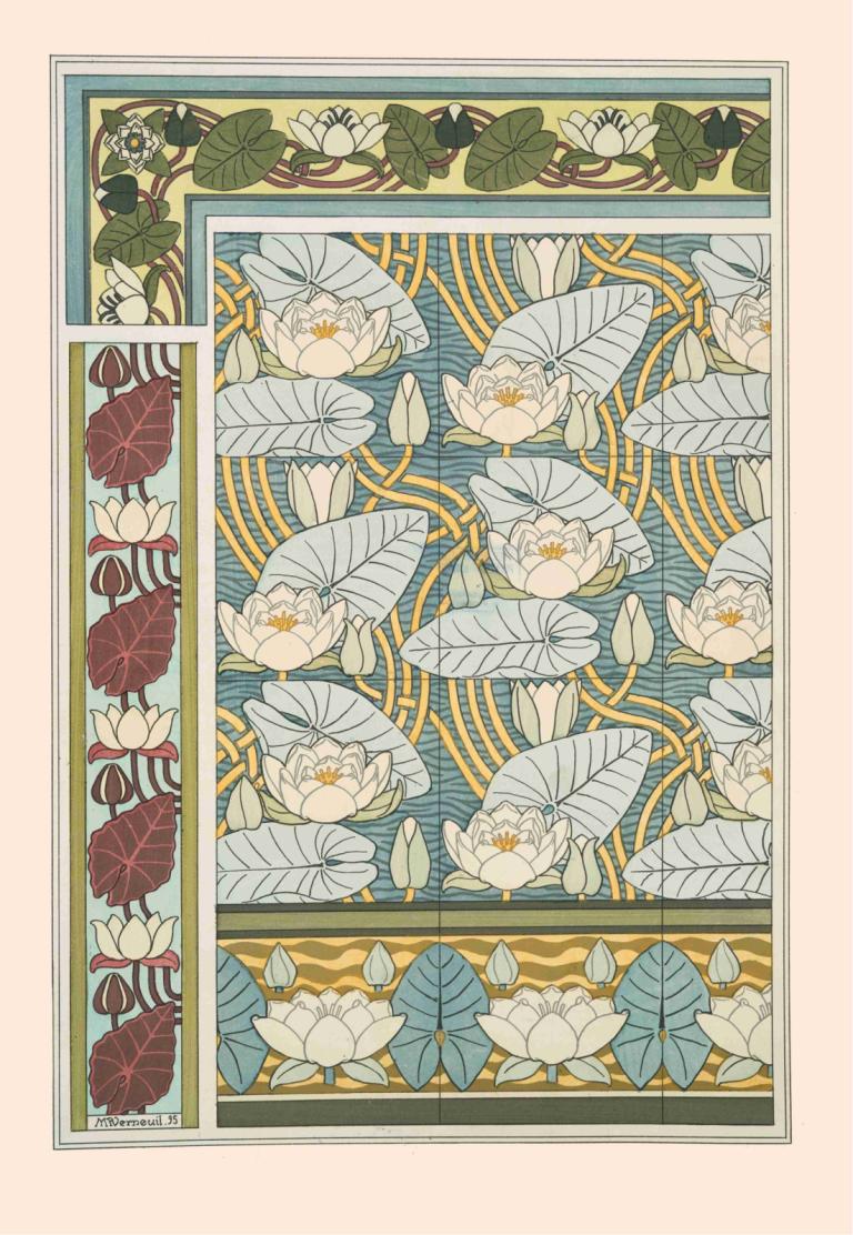 Nénuphar 2,Åkande 2,Maurice Pillard Verneuil,Illustration,Illustration, blomst, blad, ingen mennesker