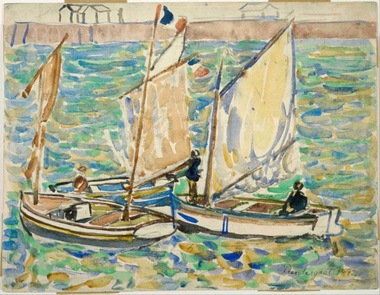 St. Malo,Maurice Prendergast,Oil Painting,Oil Painting, watercraft, boat, traditional media