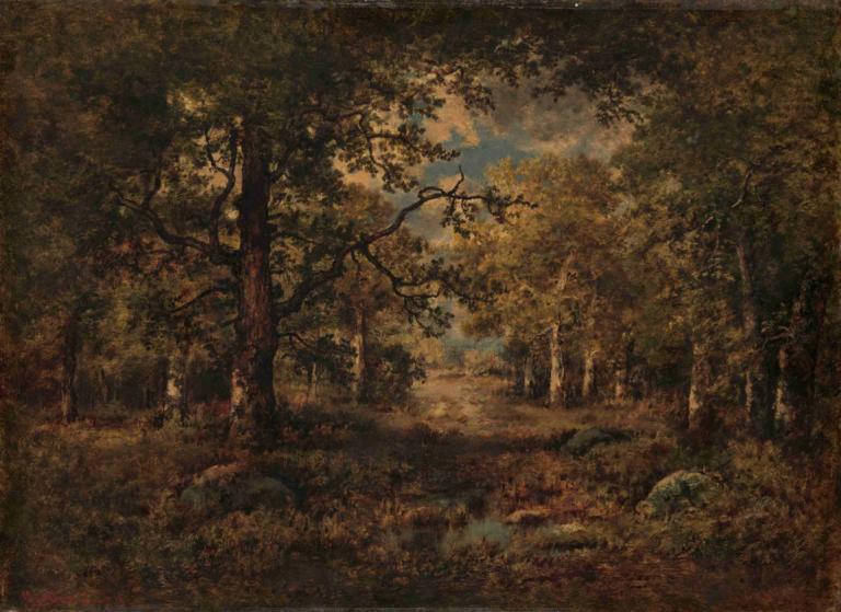 A Vista through Trees; Fontainebleau,Narcisse-Virgile Diaz de La Peña,Oil Painting,Oil Painting, no humans