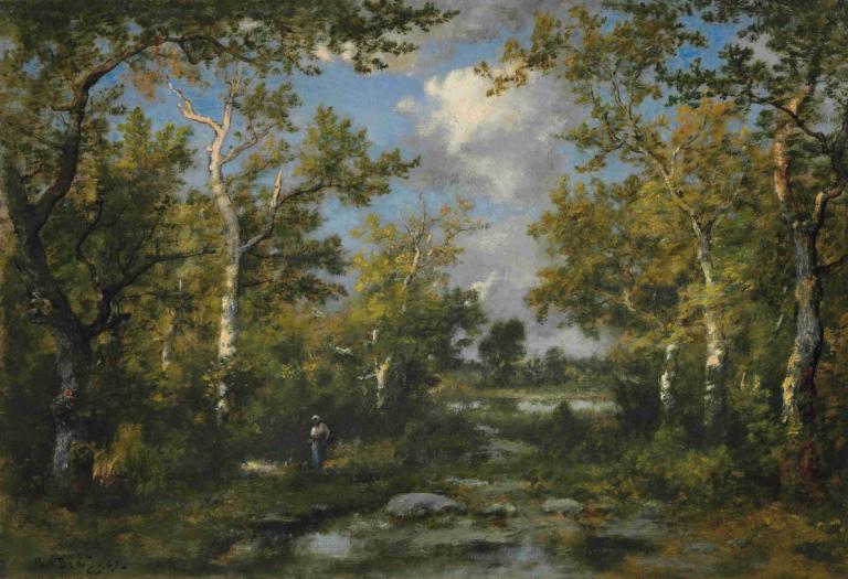 Clairière Dans La Forêt De Fontainbleau,Narcisse-Virgile Diaz de La Peña,Oil Painting,Oil Painting, tree