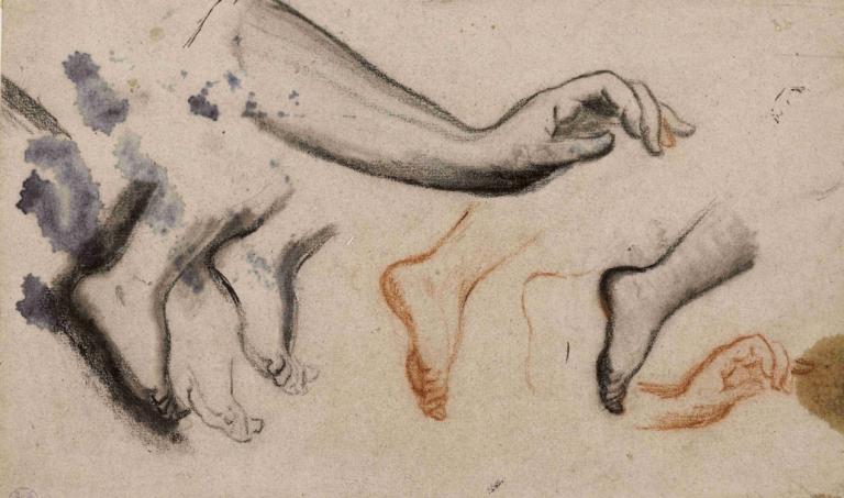 Croquis de bras gauche et diverses esquisses de pieds,Narcisse-Virgile Diaz de La Peña,Croquis,Croquis