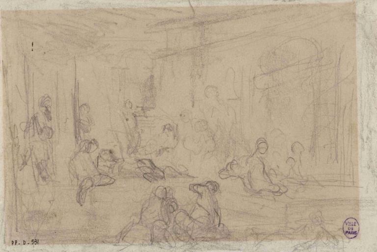 Croquis pour un tableau,Narcisse-Virgile Diaz de La Peña,Croquis,Croquis, esquisser, monochrome