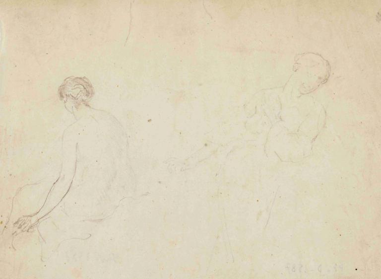 Etudes de deux femmes,Studi tentang dua wanita,Narcisse-Virgile Diaz de La Peña,Sketsa,Sketsa, satu warna