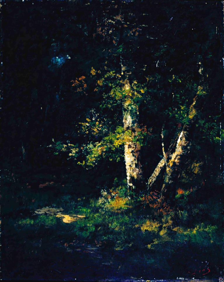 Forest Scene,Skogsscen,Narcisse-Virgile Diaz de La Peña,Oljemålning,Oljemålning, inga människor, landskap