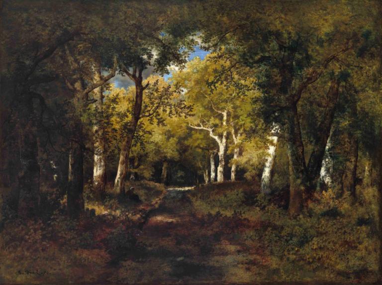 In the Forest,I skogen,Narcisse-Virgile Diaz de La Peña,Oljemålning,Oljemålning, inga människor, landskap