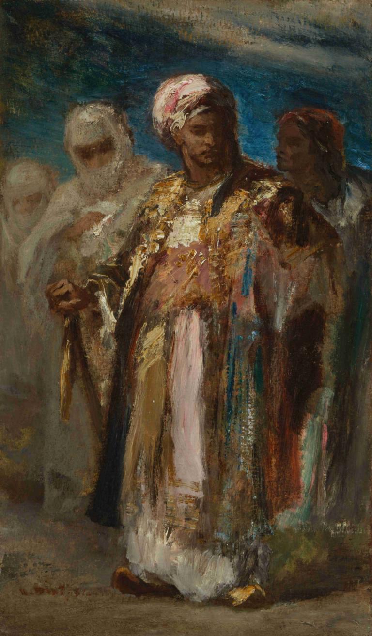 Men in Oriental Costumes,Män i orientaliska dräkter,Narcisse-Virgile Diaz de La Peña,Oljemålning,Oljemålning