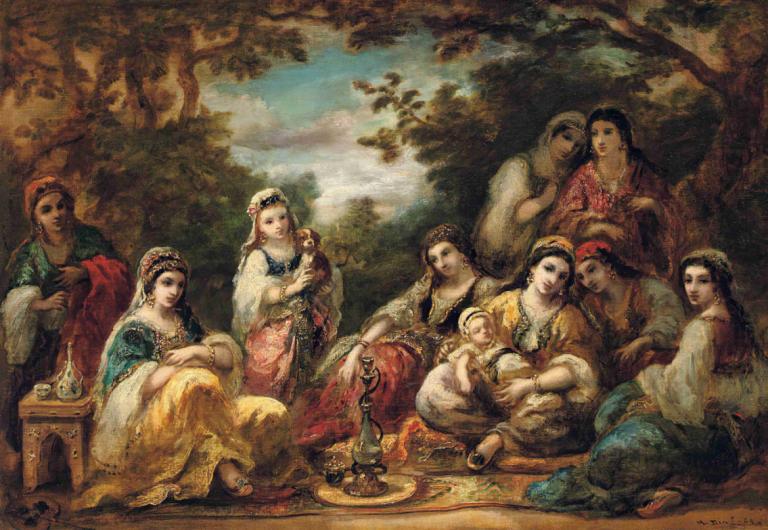 Oriental ladies at leisure,Orientaliska damer på fritiden,Narcisse-Virgile Diaz de La Peña,Oljemålning