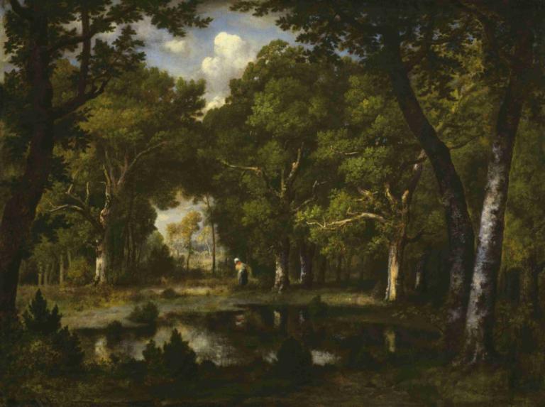 Pond in the Woods,Damm i skogen,Narcisse-Virgile Diaz de La Peña,Oljemålning,Oljemålning, landskap, träd