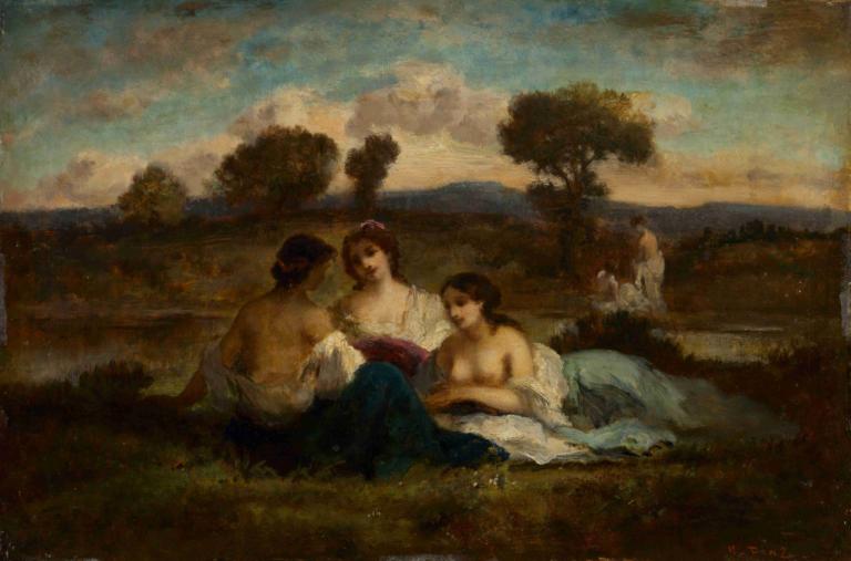 The Bathers,Οι λουόμενοι,Narcisse-Virgile Diaz de La Peña,Ελαιογραφία,Ελαιογραφία, παρωδία καλών τεχνών