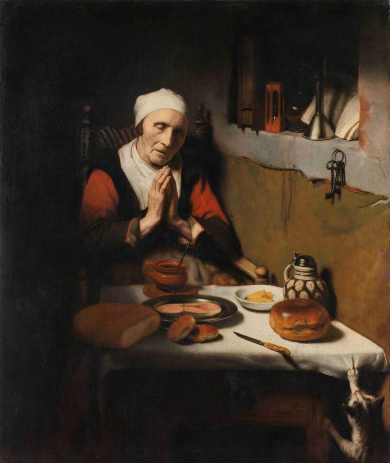 Old Woman Saying Grace, Known as ‘The Prayer without End’,Vieille femme disant les grâces