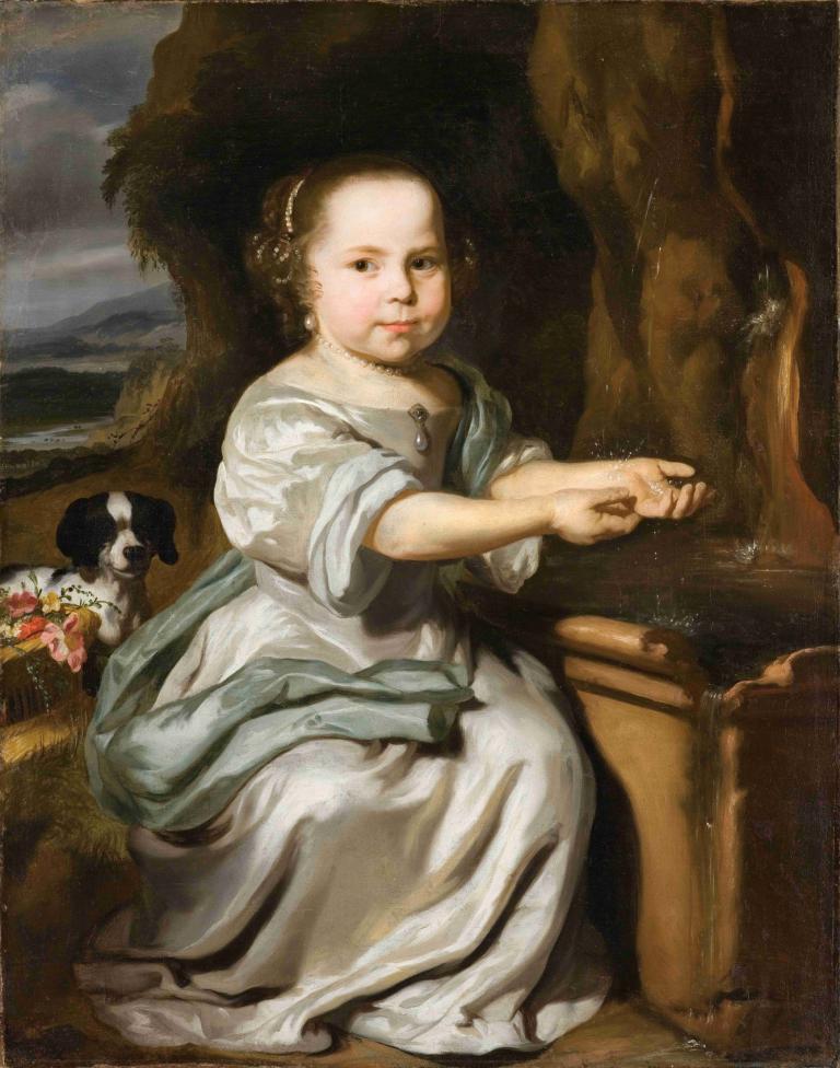 Portrait of a Girl,Porträt eines Mädchens,Nicolaes Maes,Ölgemälde,Ölgemälde, Kunstparodie, 1Mädchen, Solo