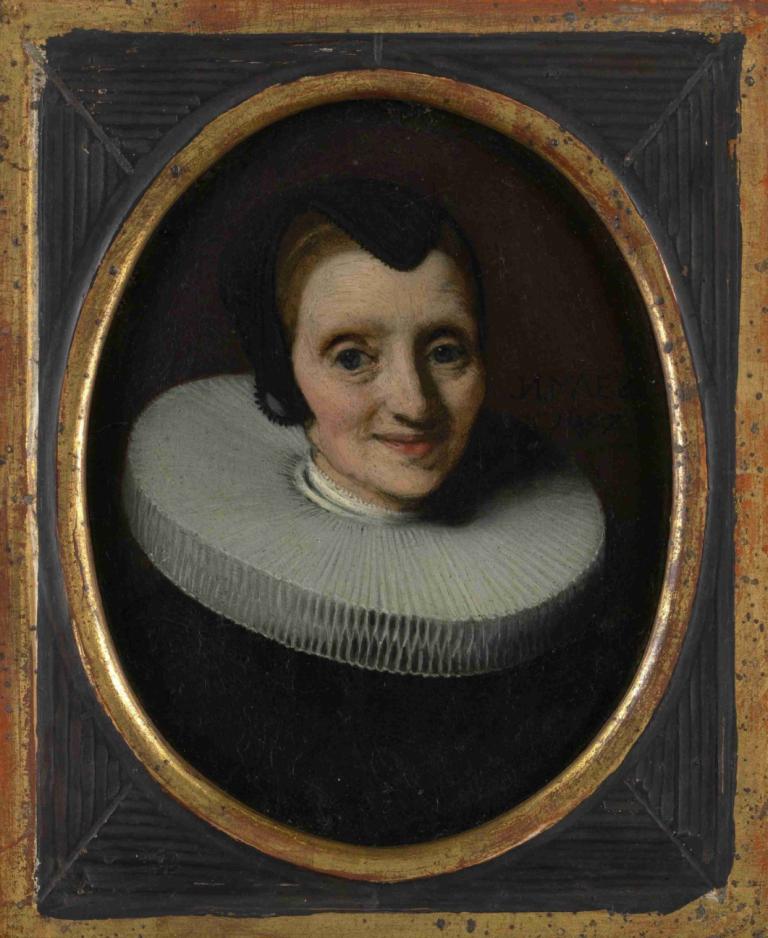 Portrait of a Woman,Porträt einer Frau,Nicolaes Maes,Ölgemälde,Ölgemälde, Solo, schwarzes Haar