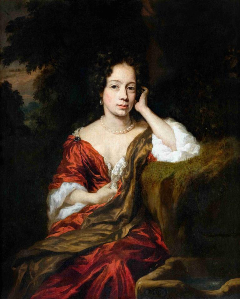 Portrait of a Woman,Porträt einer Frau,Nicolaes Maes,Ölgemälde,Ölgemälde, Kunstparodie, 1Mädchen, Schmuck