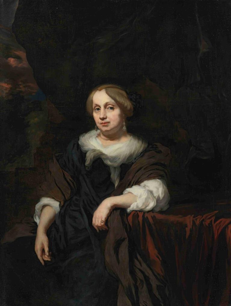 Portrait of a lady,Porträt einer Dame,Nicolaes Maes,Ölgemälde,Ölgemälde, 1Mädchen, Kunstparodie, Solo