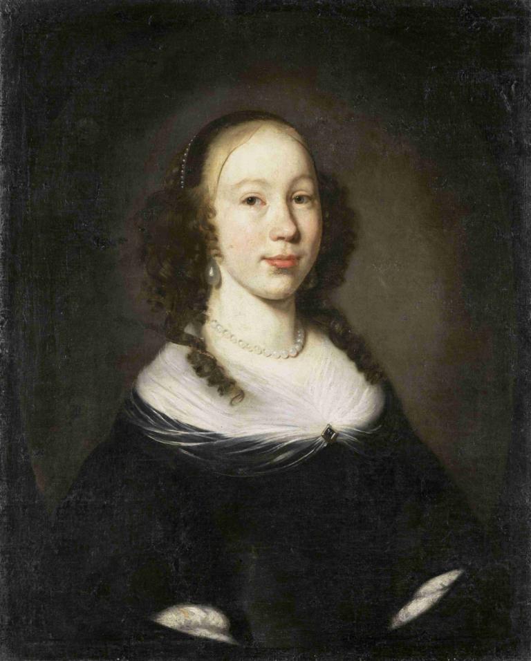 Portrait of a young Woman,Porträt einer jungen Frau,Nicolaes Maes,Ölgemälde,Ölgemälde, 1Mädchen, Solo