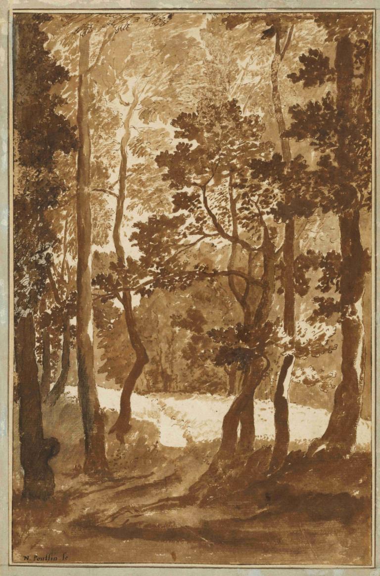 A Path Leading into a Forest Clearing,Nicolas Poussin,Copperplate Etching,Copperplate Etching, no humans