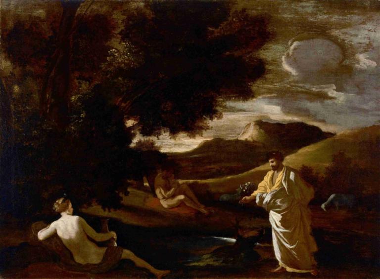 King Midas Turns An Oak Branch To gold,Nicolas Poussin,Oil Painting,Oil Painting, fine art parody