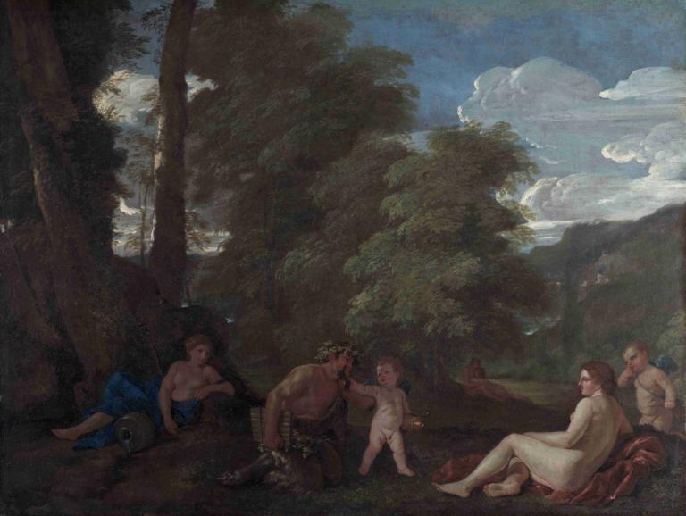 Nymphs and a Satyr (Amor Vincit Omnia),Nimfen en een sater (Amor Vincit Omnia),Nicolas Poussin,Olieverf