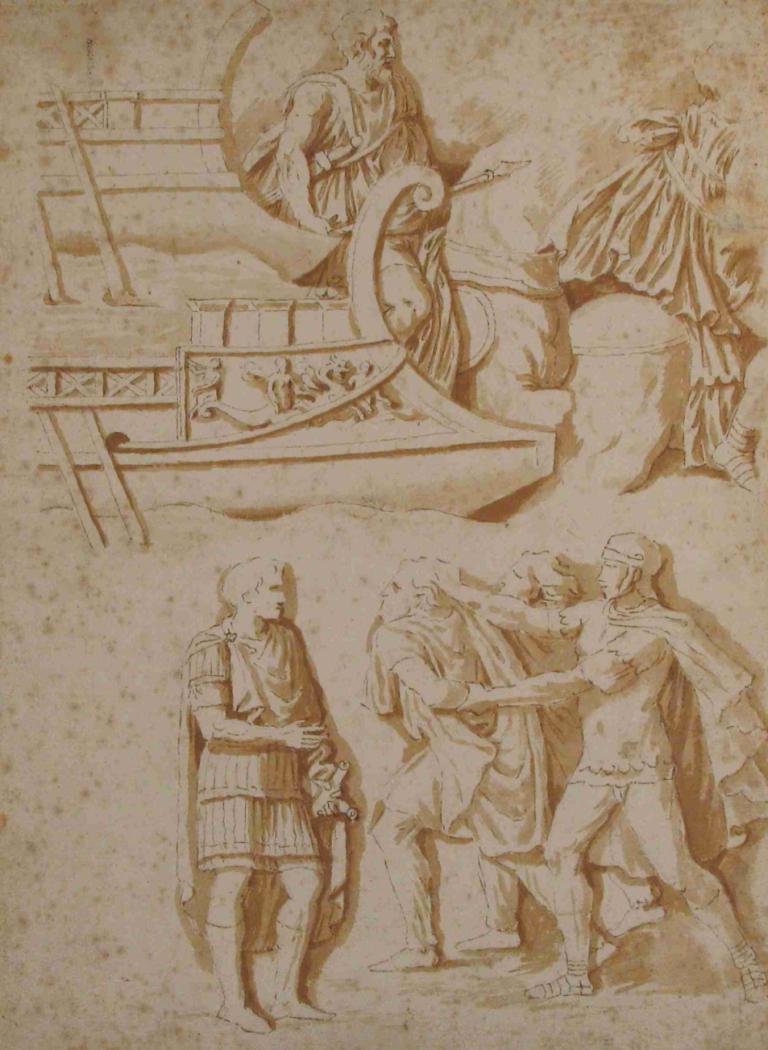 Studies of Details from Trajan's Column,Studies van details van de Zuil van Trajanus,Nicolas Poussin,Schetsen