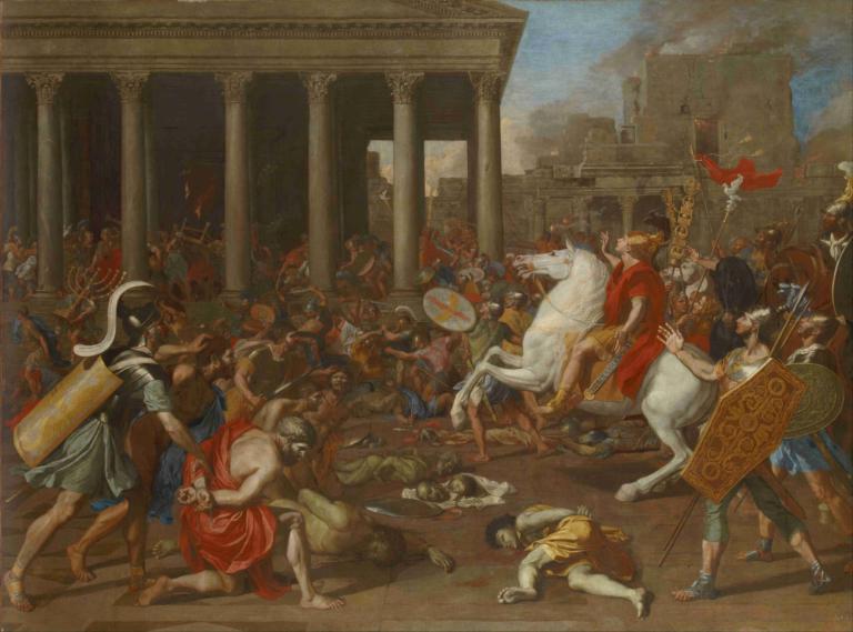 The Conquest Of Jerusalem By Emperor Titus,Kejsar Titus erövring av Jerusalem,Nicolas Poussin,Oljemålning