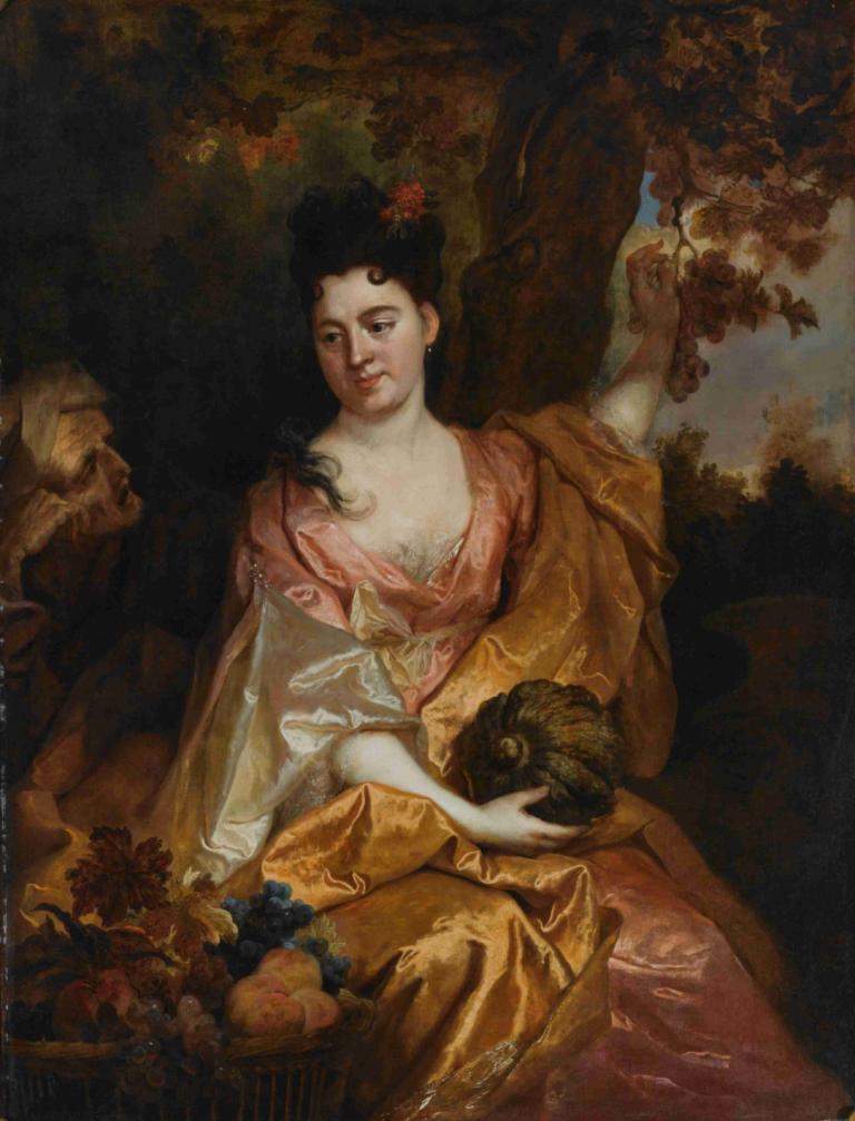 Portrait Of A Lady as Pomona, beside her Vertumnus,Portræt af en dame som Pomona