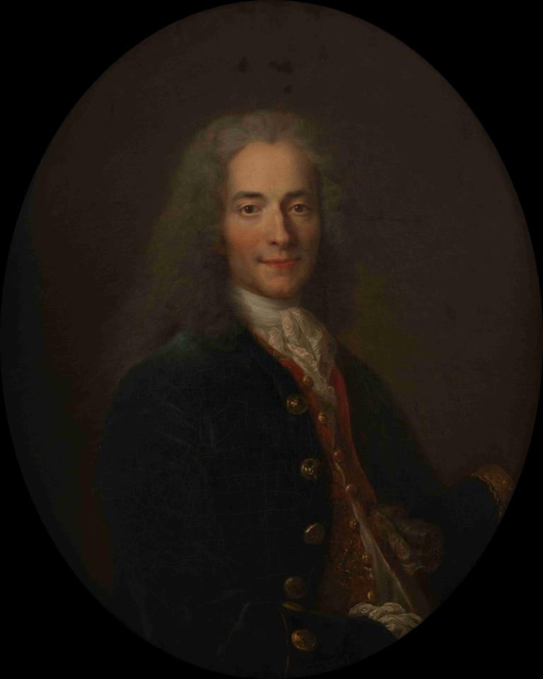 Portrait de Voltaire (1694-1778) en 1718,Portrét Voltaira (1694-1778) v roce 1718,Nicolas de Largillière