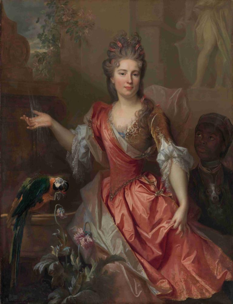 Portrait of a Woman,Portret ženske,Nicolas de Largillière,Oljna slika,Oljna slika, likovna parodija, 1 dekle