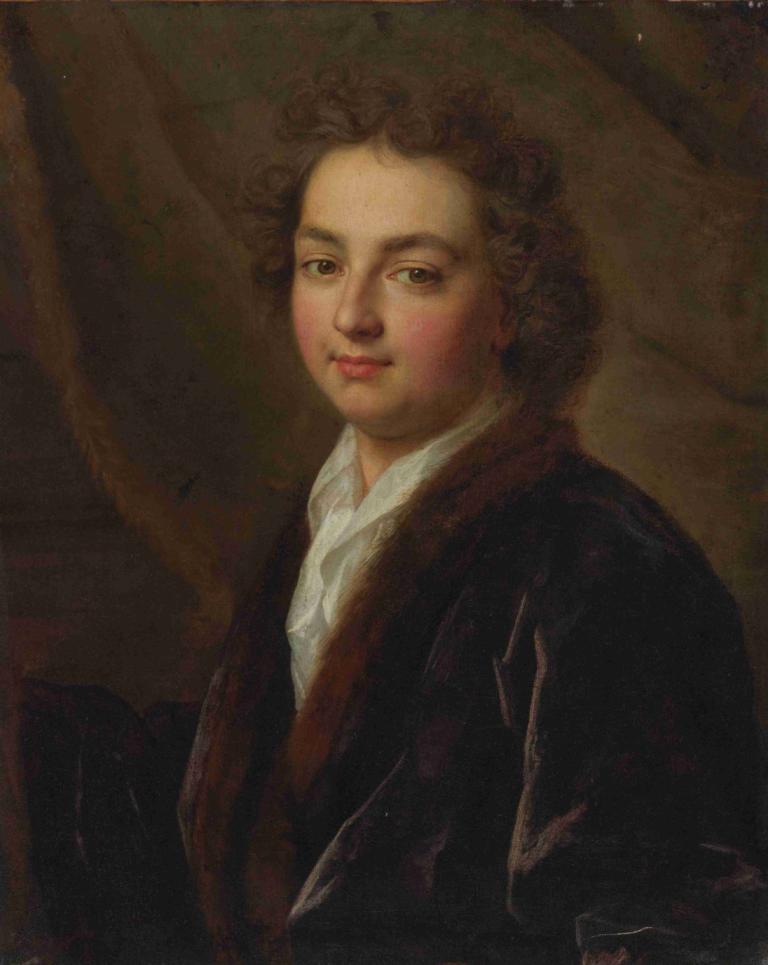 Portrait of a man,한 남자의 초상화,Nicolas de Largillière,니콜라스 드 라길리에르,오일 페인팅,오일 페인팅, 독주, 미술 패러디, 현실적인, 갈색 머리, 뷰어를보고