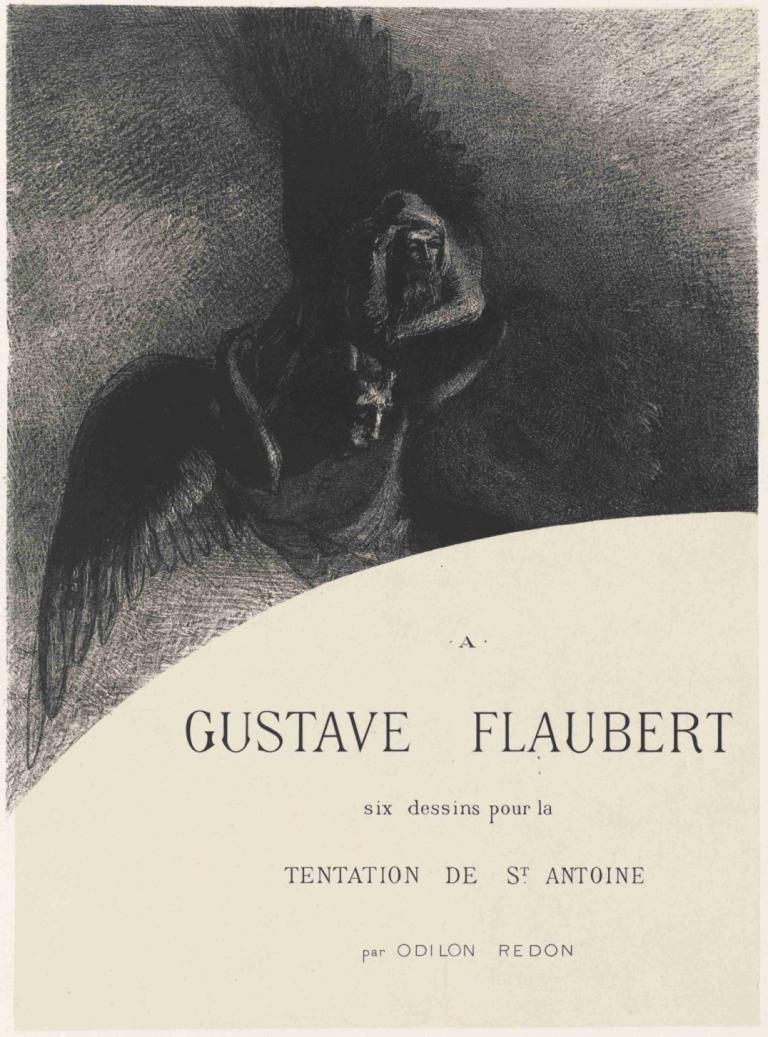 Frontispiece,Odilon Redon,Pengetsaan Pelat Tembaga,Pengetsaan Pelat Tembaga, teks bahasa Inggris, solo