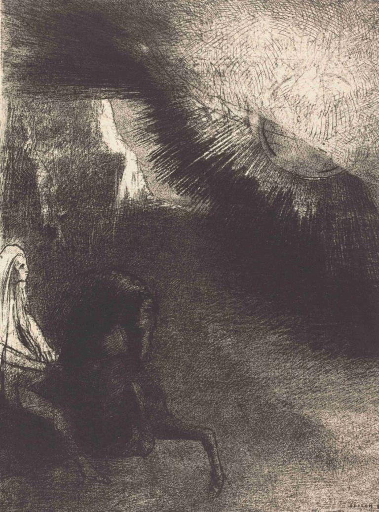 Pélerin du monde sublunaire (Pilgrim of the sublunary world),Odilon Redon,Copperplate Etching