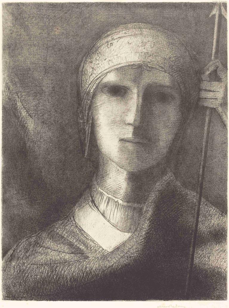 Parsifal,Odilon Redon,Trawienie miedziorytu,Trawienie miedziorytu, solo, monochromia, 1chłopiec