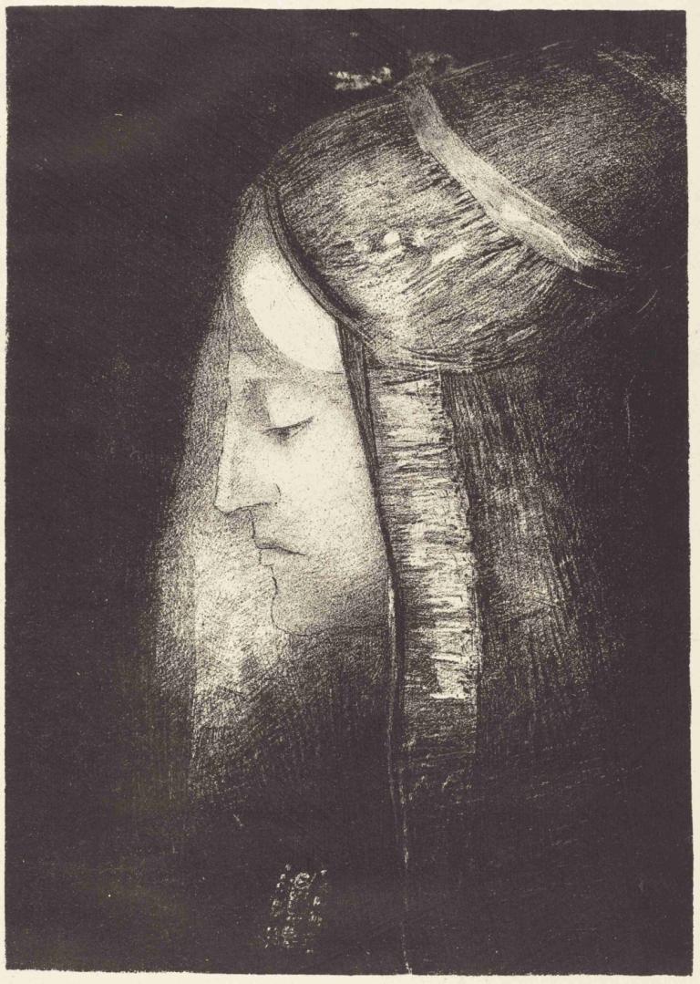 Profil de lumiere (Profile of light),Profil de lumiere (Profil cahaya),Odilon Redon,Pengetsaan Pelat Tembaga