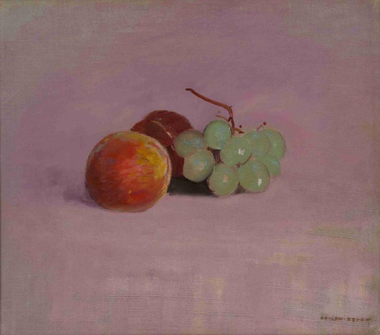 Still Life with Fruit,Stilleben mit Obst,Odilon Redon,Ölgemälde,Ölgemälde, keine Menschen, Essen, Obst