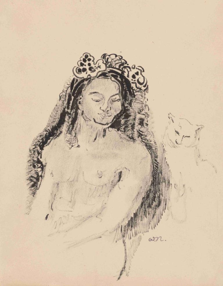 The Queen of Sheba (La Reine de Saba),Die Königin von Saba (La Reine de Saba),Odilon Redon,Skizze,Skizze