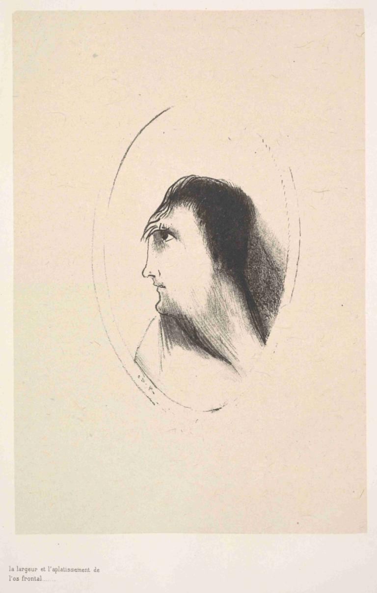 The breadth and flatness of the frontal bone,Die Breite und die Ebenheit des Stirnbeins,Odilon Redon,Skizze