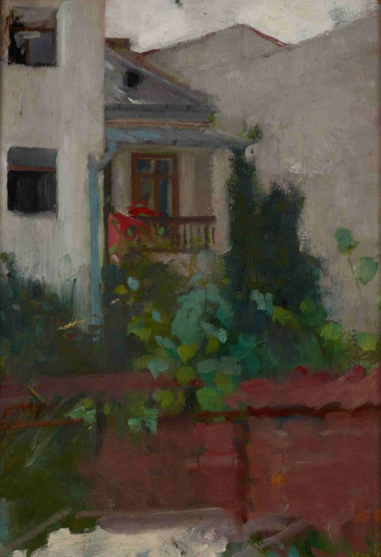 Architectural Landscape,Olga Boznanska,Oil Painting,Oil Painting, no humans, outdoors, scenery, house