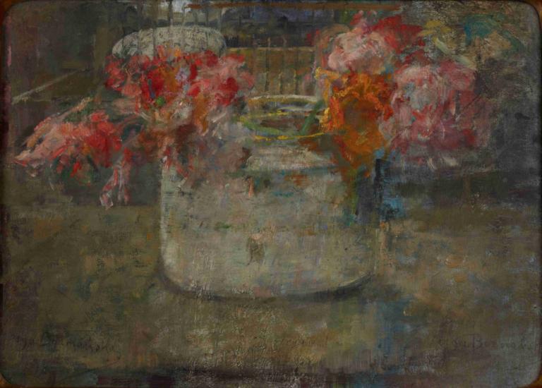 Flowers,Blomster,Olga Boznanska,Oljemaleri,Oljemaleri, solo, 1 jente