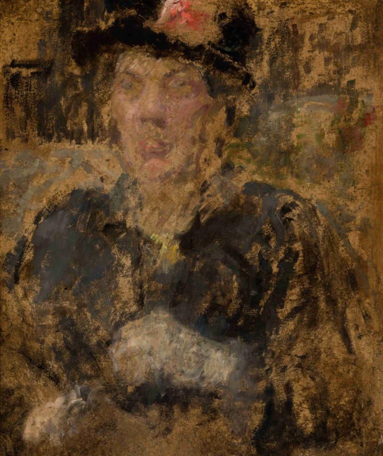 Portrait of Mrs Roubaud,Olga Boznanska,Oil Painting,Oil Painting, solo, hat, 1boy, male focus